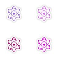assembly realistic sticker design on paper chemistry