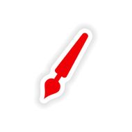 icon sticker realistic design on paper pen
