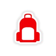 icon sticker realistic design on paper backpack