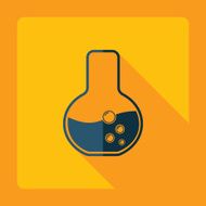 Flat modern design with shadow chemical flask N2