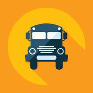Flat modern design with shadow school bus