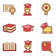 Icons Style Education icons set