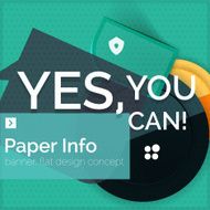 Flat design square banner with slogan N27
