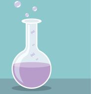 Lab beaker vector bubbles