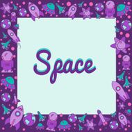 Frame with space elemants in flat style N2
