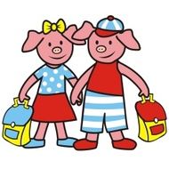 pigs and schoolbag