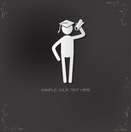 Student design on black background vector N2