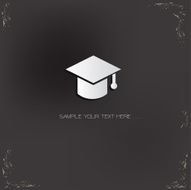 Hat of education design on black background vector