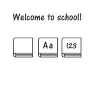 Vector icon of book school symbol book logo (primer ABC-book