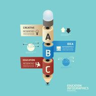 isometric colorful pencil infographicd Modern Design