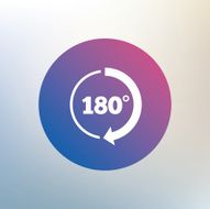 Angle 180 degrees sign icon Geometry math symbol N2