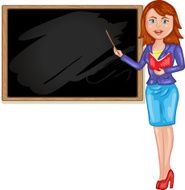 Teacher in front of blackboard