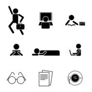 daily routine life icons set