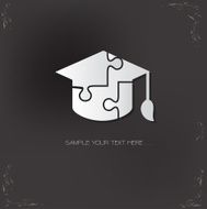 Education puzzle design on old background vector