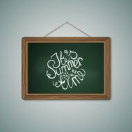 Green Chalkboard Mockup Template with Lettering Element