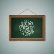 Green Chalkboard Mockup Template with Lettering Element N3