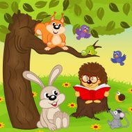 hedgehog reading book for animals