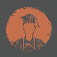 Student symbol design on old background vector N2