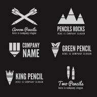 Logo badge label logotype elements with pencil for web business
