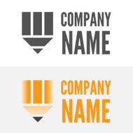Logo badge label logotype elements with pencil for web business N5