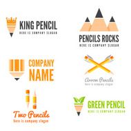Logo badge label logotype elements with pencil for web business N9