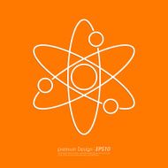 Stock Vector Linear icon atom Flat design