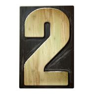 3d wood letterpress number 2