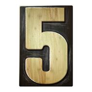 3d wood letterpress number 5