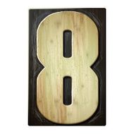 3d wood letterpress number 8