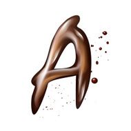 3d liquid chocolate letter A