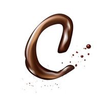 3d liquid chocolate letter C