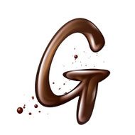 3d liquid chocolate letter G