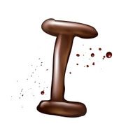 3d liquid chocolate letter I