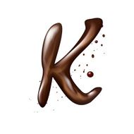 3d liquid chocolate letter K