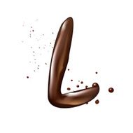 3d liquid chocolate letter L