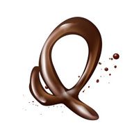 3d liquid chocolate letter Q