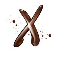 3d liquid chocolate letter X