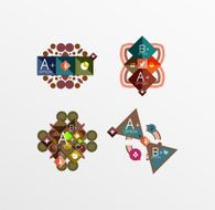 Set of abstract geometric shapes with options