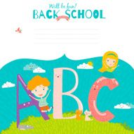 Back to School notes with smiling happy kids