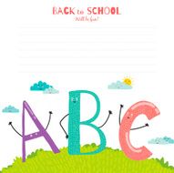 Back to School notes with smiling happy kids N4