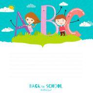 Back to School notes with smiling happy kids N5