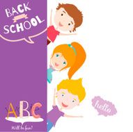 Back to School notes with smiling happy kids N9