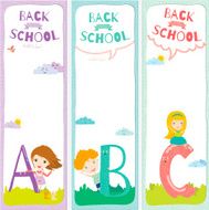 Back to School notes with smiling happy kids N12