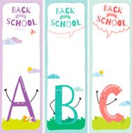 Back to School notes with smiling happy kids N13