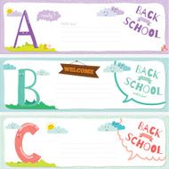 Back to School notes with smiling happy kids N14