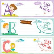 Back to School notes with smiling happy kids N15