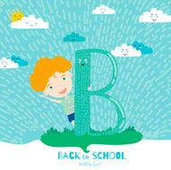 Back to School notes with smiling happy kids N18