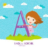 Back to School notes with smiling happy kids N19