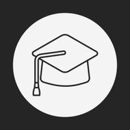 Graduation cap line icon N6