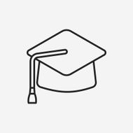 Graduation cap line icon N7